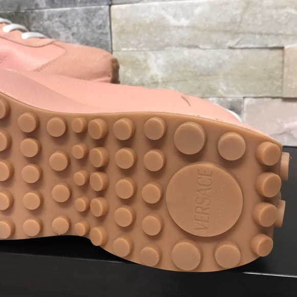 Authentic Versace Triplatform Leather Sneakers(peach like color) - Picture 15 of 16